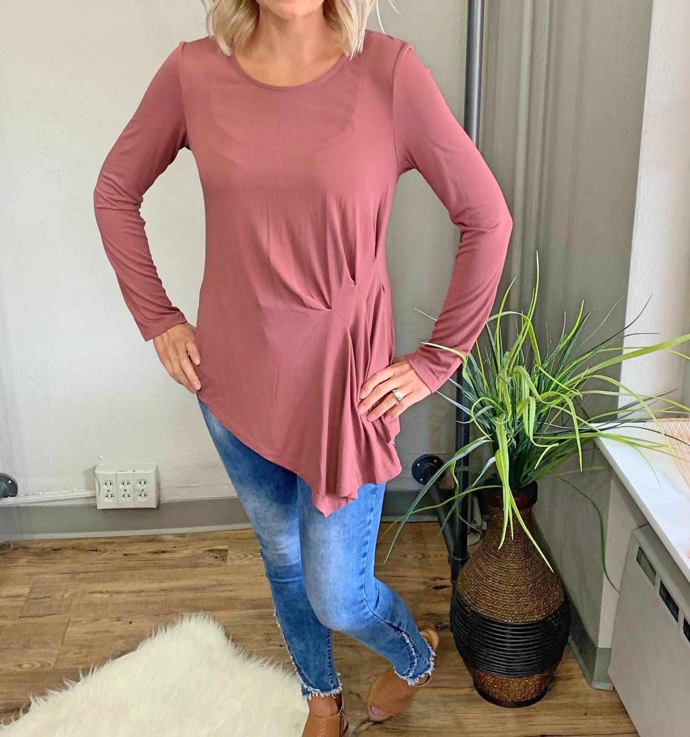 

Туника с длинными рукавами лилового цвета Mystree