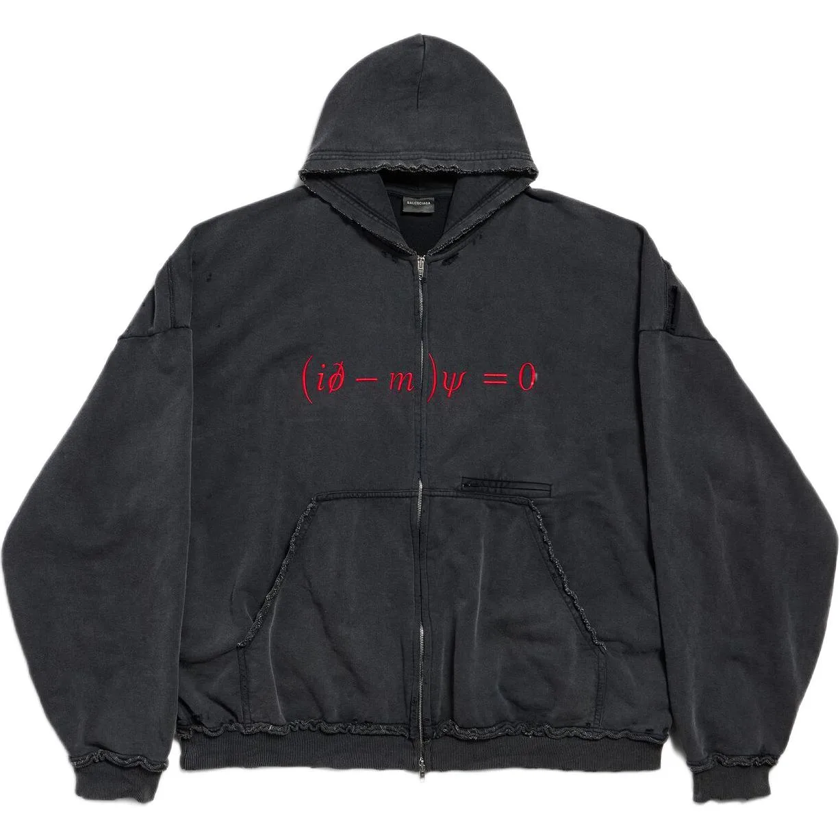 Толстовка Balenciaga Dirac Equation Pulled Large Fit Zip-up, черный