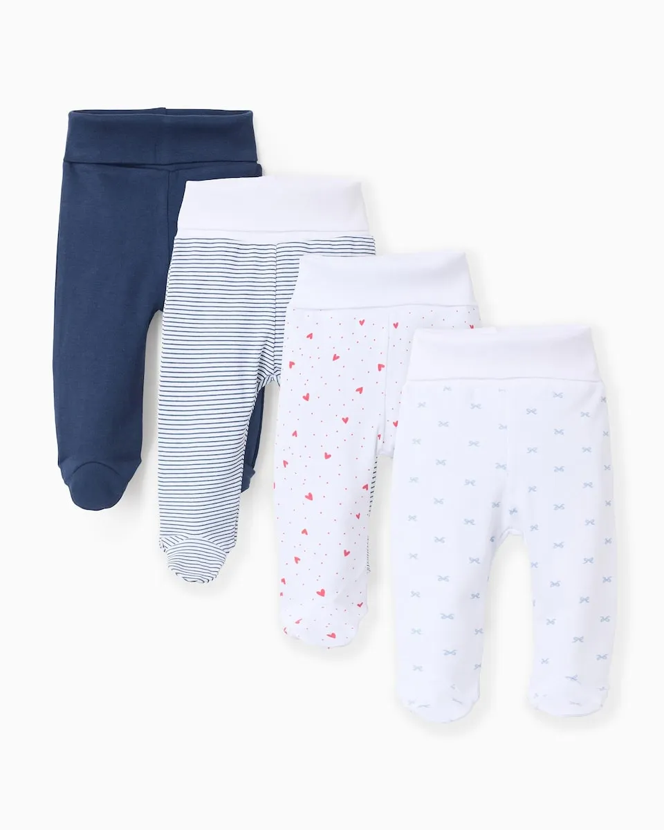 

Набор из 4 детских гетры из 100% хлопка, с очень удобной талией, однотонные/с принтом Zippy, мультиколор