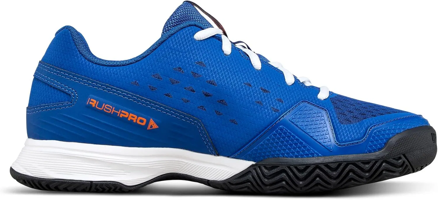 Кроссовки теннисные Wilson Rush Pro Lite Junior, Deja Vu Blue/Orange Tiger/White — фото 2