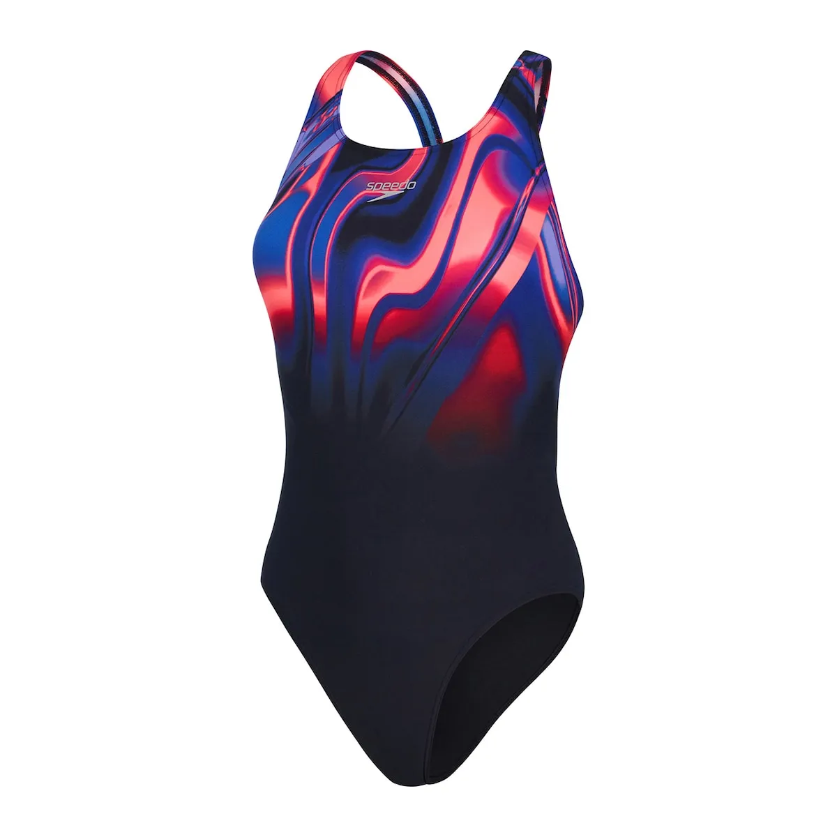 

Женский купальник Placement Digital Powerback Speedo, чёрный