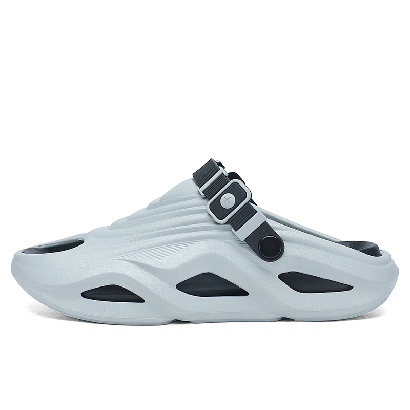 

Jinho Мужские слайдеры EVA с вырезами бесшумные серо-черные, цвет Gray Black