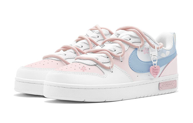 Кроссовки Nike Court Borough Skateboard Shoes Women's Low-Top Blue, розовый — фото 4