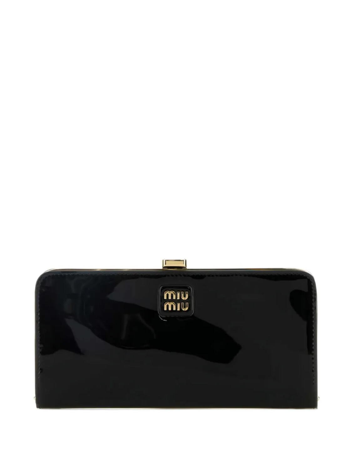 

Кошелек Miu Miu из лакированной кожи, черный