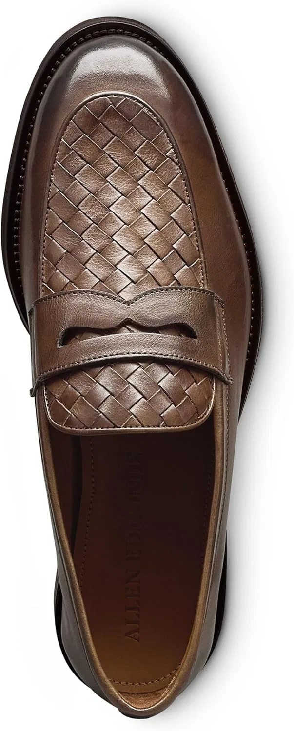 Лоферы из плетеной кожи, Allen Edmonds, темно-коричневая кожа — фото 4