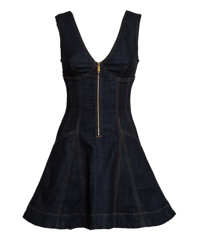 

Мини-Платье из джинсовой ткани цвета индиго Self Portrait, синий
