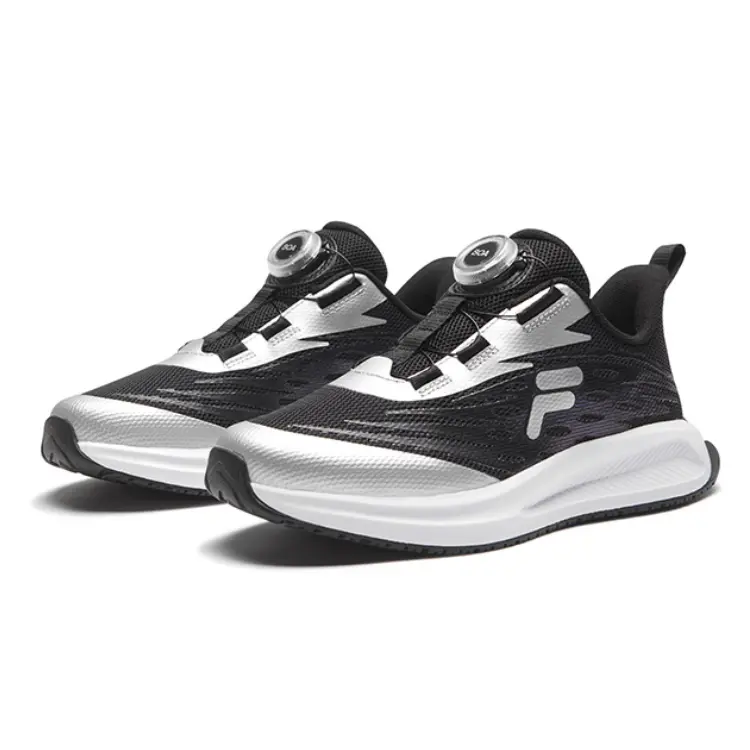 FILA KIDS Детские кроссовки Rebound Low Top с износостойким покрытием, цвет черный, серебристый — фото 3
