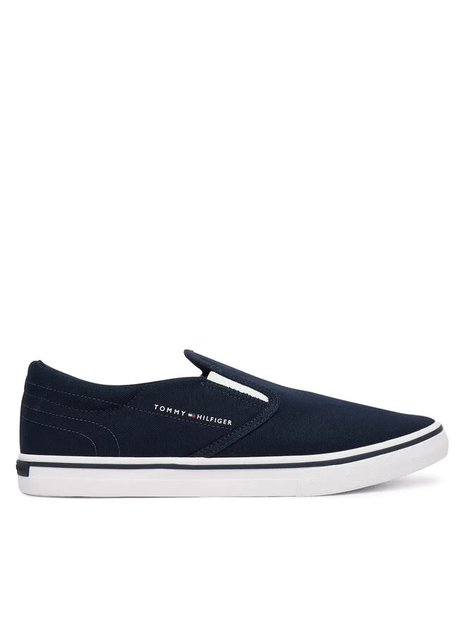 Tommy Hilfiger Тканевые слипоны Vulc Core FM0FM05689, темно-синие
