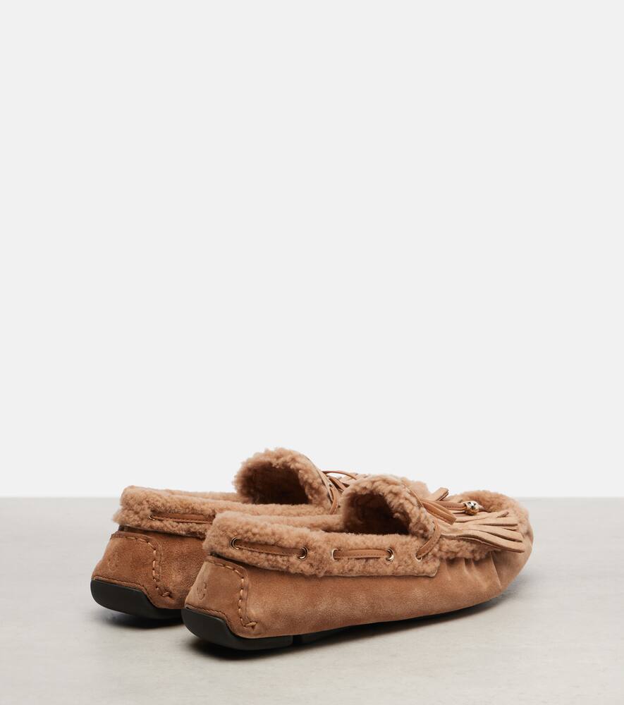 Манон F замшевые топсайдеры с меховой подкладкой Jimmy Choo, Toffee/Toffee — фото 2