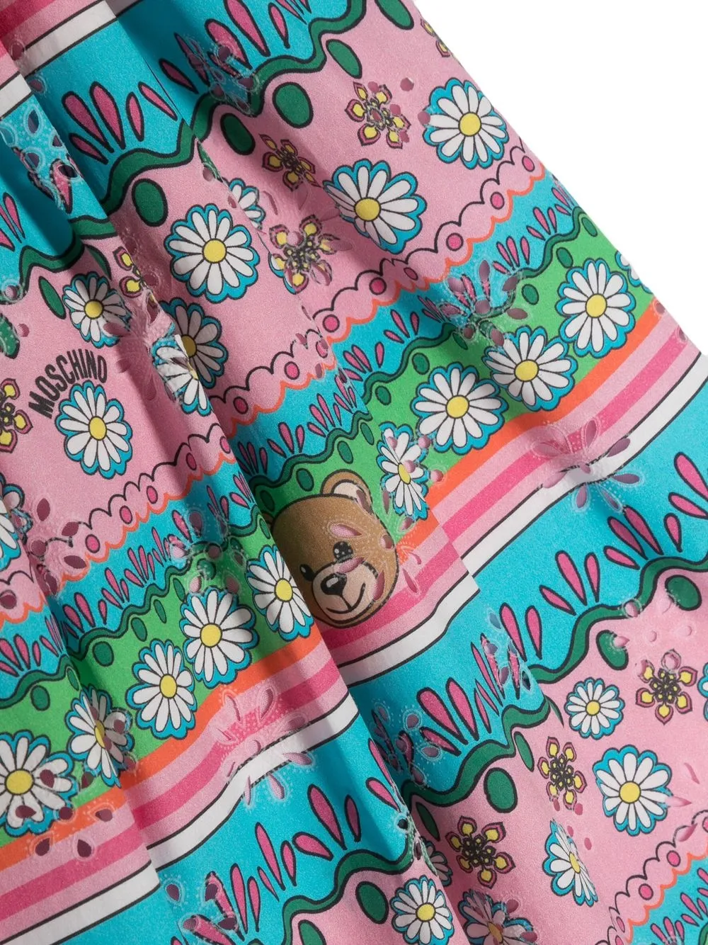 Расклешенная юбка с принтом Teddy Bear Moschino Kids, розовый — фото 3