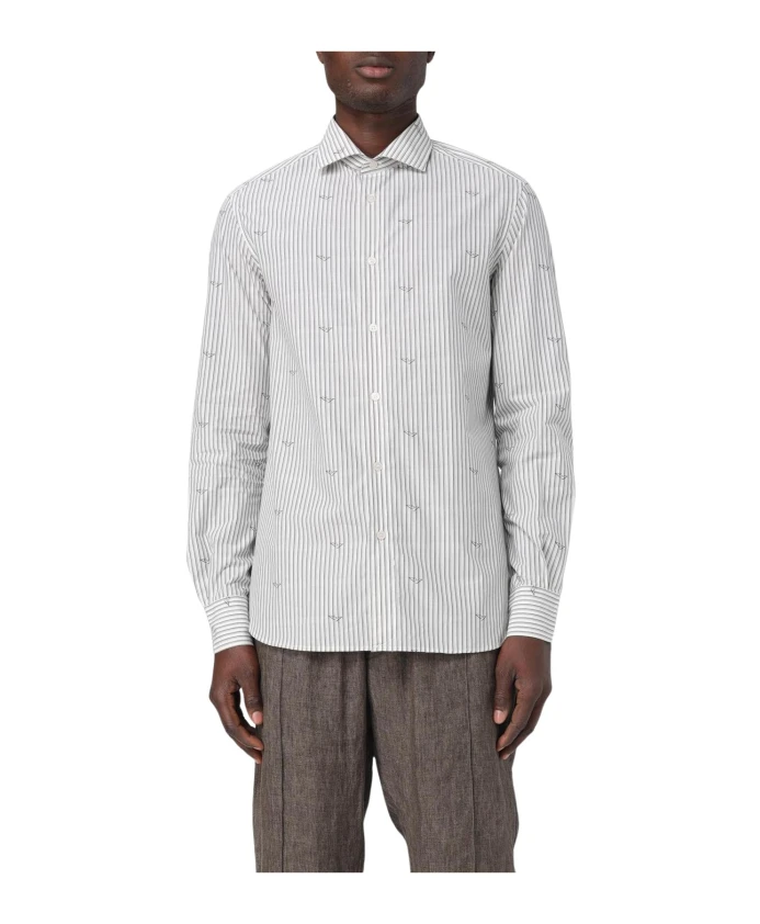 

Элегантная полосатая рубашка Emporio Armani, серый