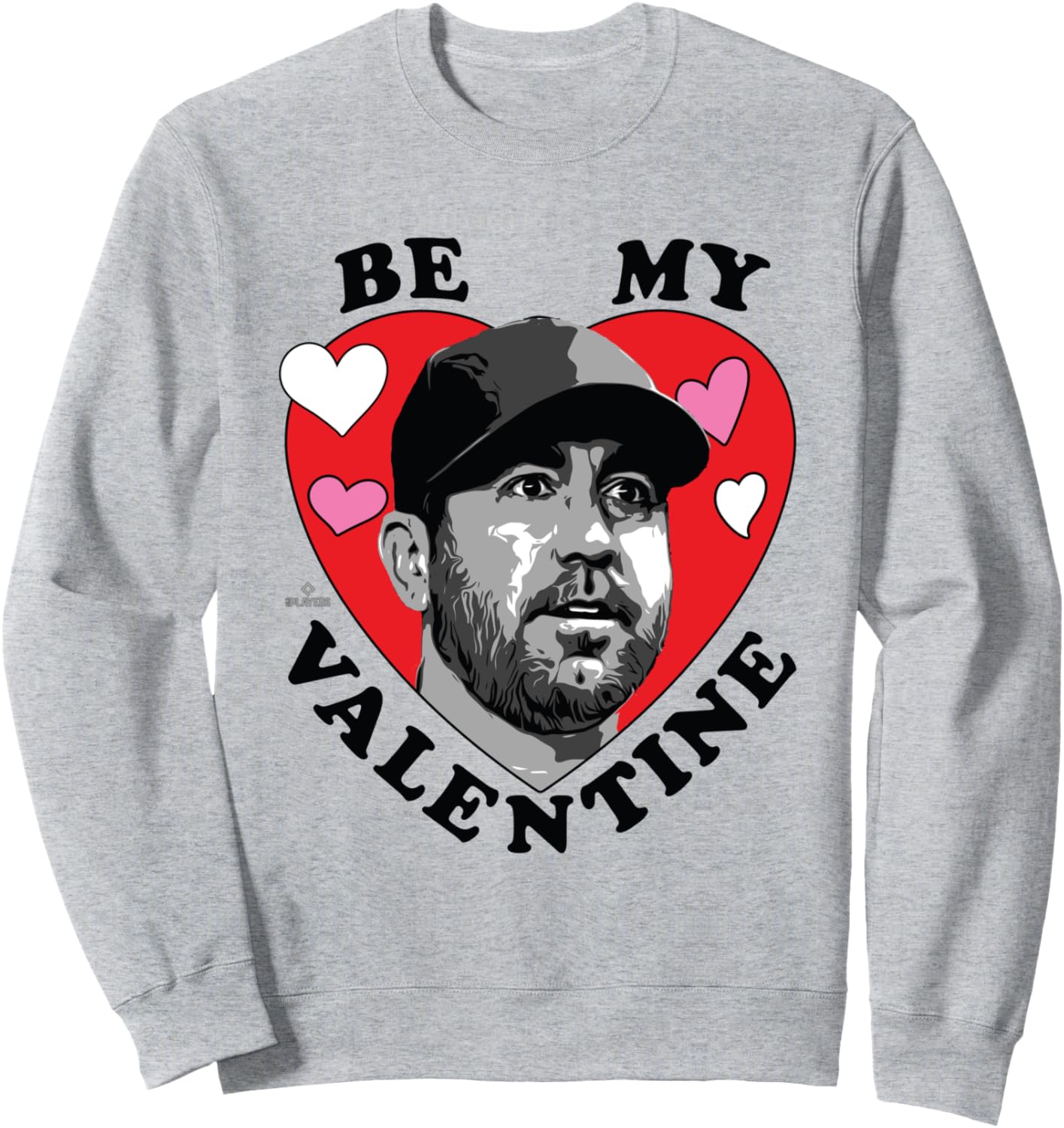

Толстовка Justin Verlander Be My Valentine Houston Baseball MLBPA Ryno Sports, серый