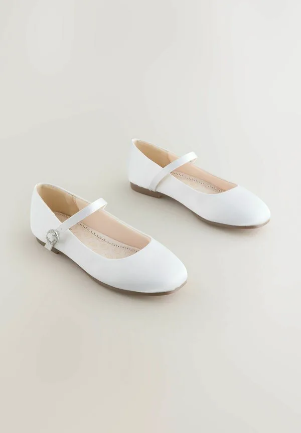 Балетки с ремешком Next, White Stain Resistant Satin — фото 2