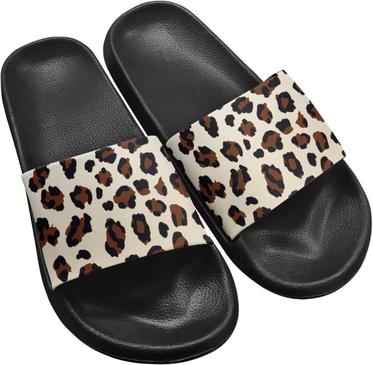 

Унисекс сандалии с EVA, быстро сохнущие, противоскользящие, для взрослых, для бассейна, пляжа, душа, для ношения дома и на улице, комфортные, размер США 5.5-12.5 Fuxowvby, Leopard