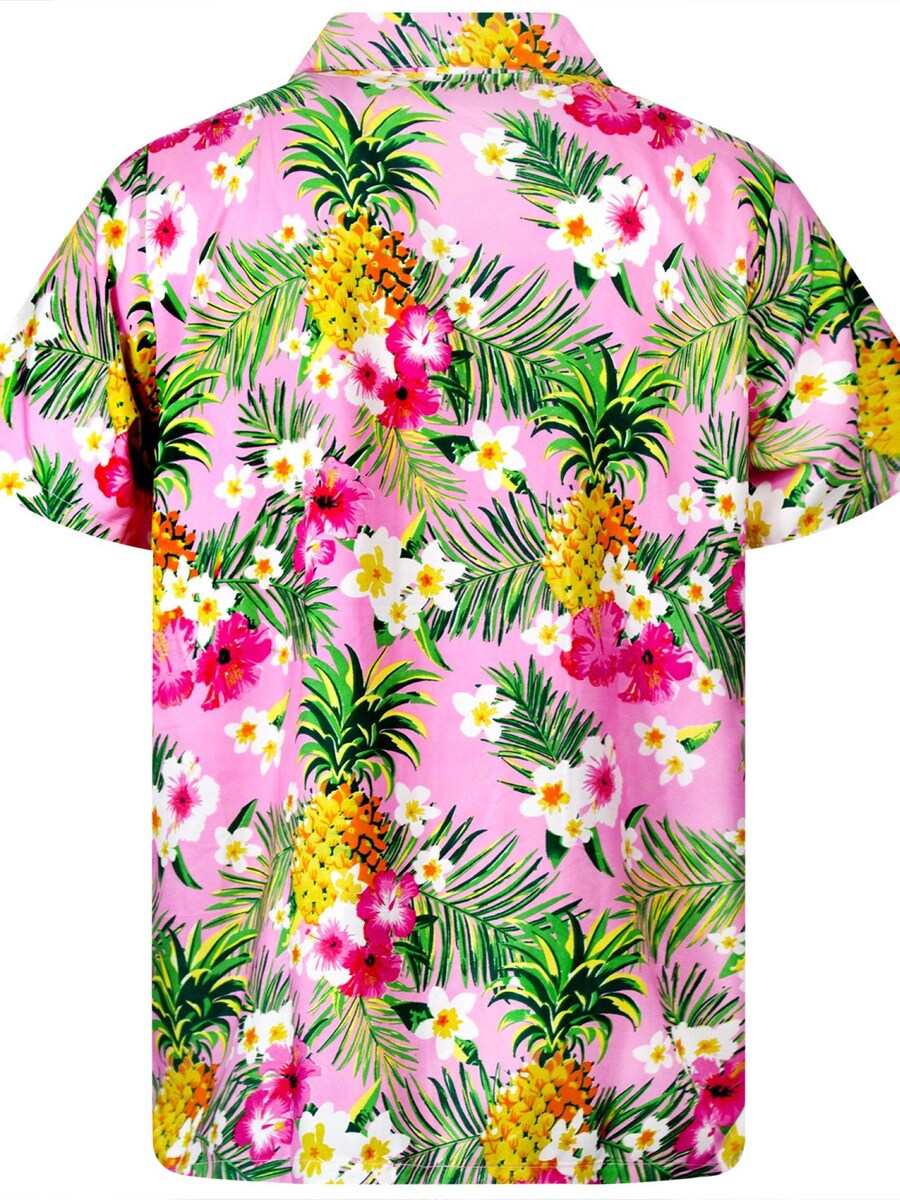 Рубашка на пуговицах классического кроя King Kameha Pineapple Flowers, светло-розовый — фото 2