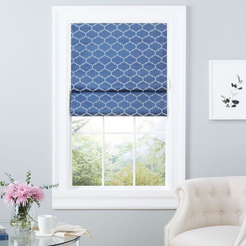 

Эксклюзивная римская штора Montague Trellis Total Blackout для дома Exclusive Home, цвет Indigo