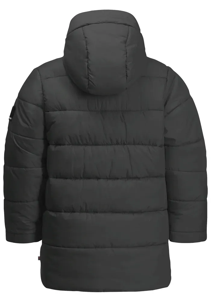 Куртка из софтшелла Jack Wolfskin "TEEN INS LONG JACKET Y", с капюшоном, черный — фото 2