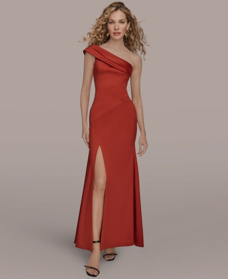 

Женское бальное платье на одно плечо Donna Karan New York, Autumn Red