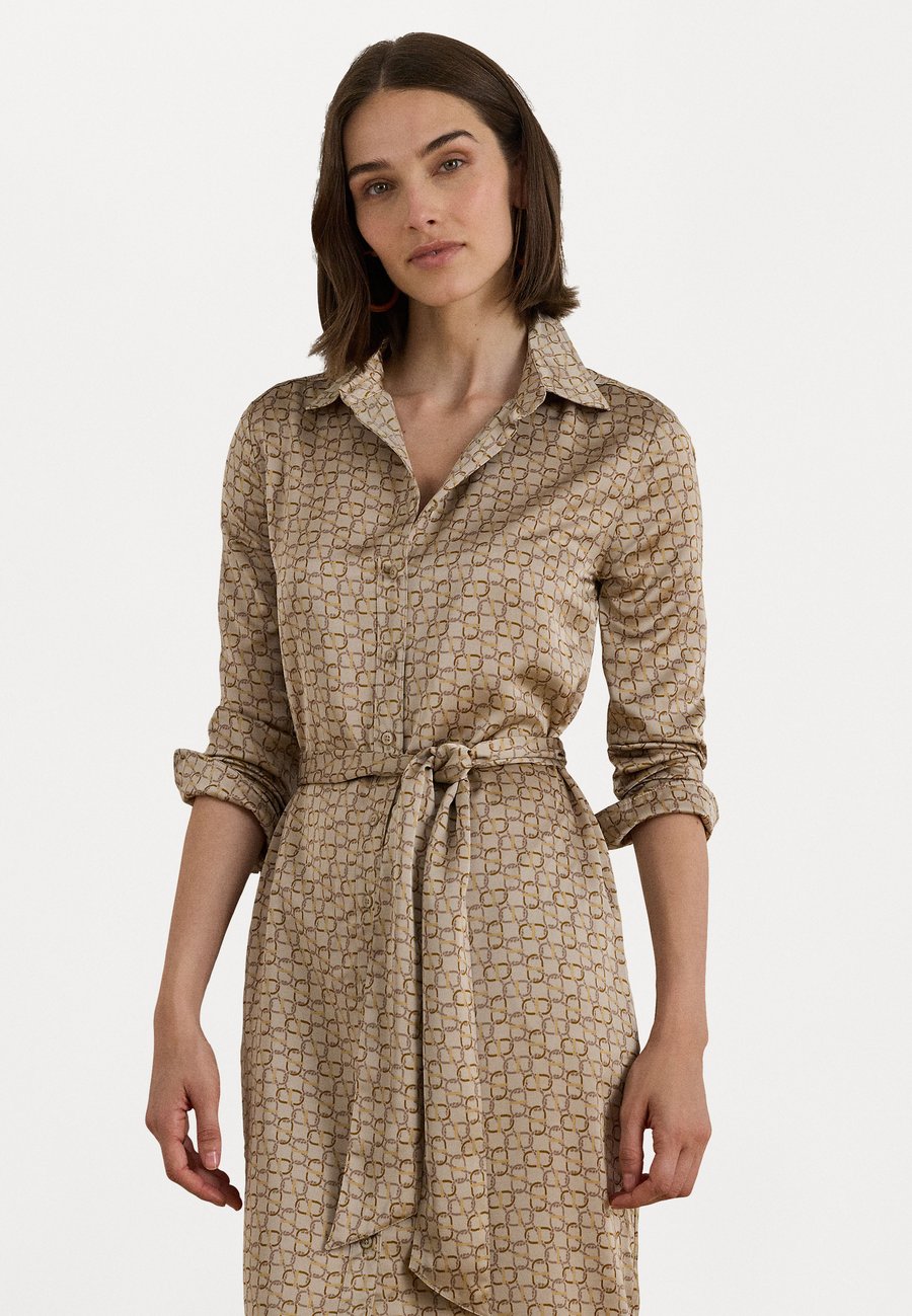 

Платье Lauren Ralph Lauren GEO-PRINT SATIN CHARMEUSE SHIRTDRESS, Beige