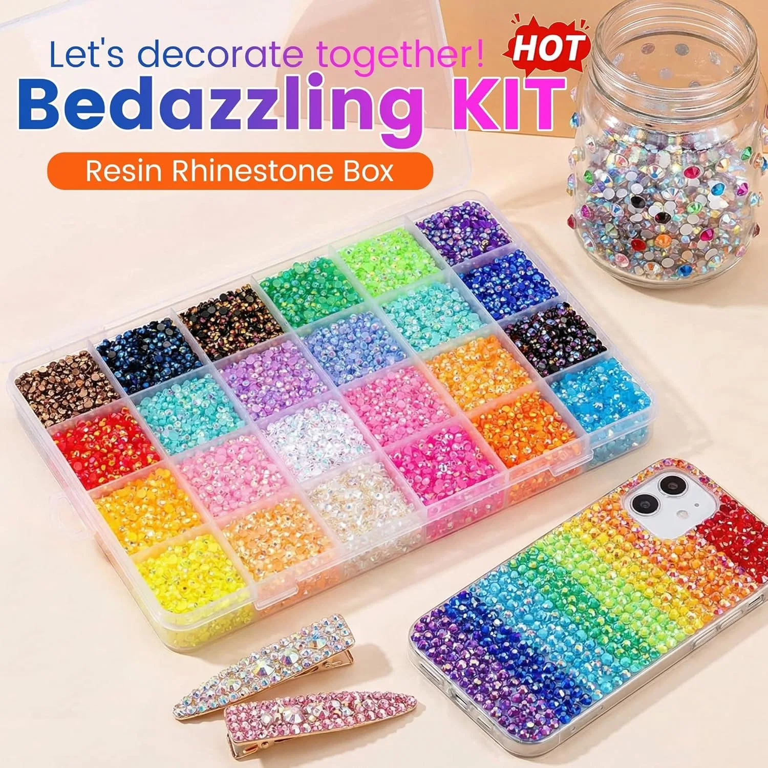 Набор стразов для рукоделия с 40 цветами от Bedazzler Kit Enitmor, 24 Colours — фото 2