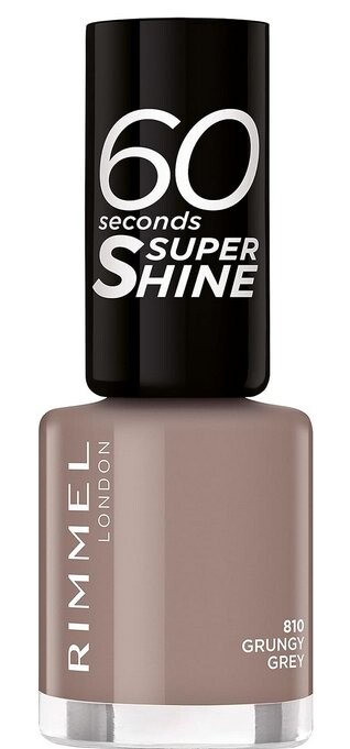 

Rimmel, Лак для ногтей Серый, 60 секунд 810 Grungy Grey, 8 мл
