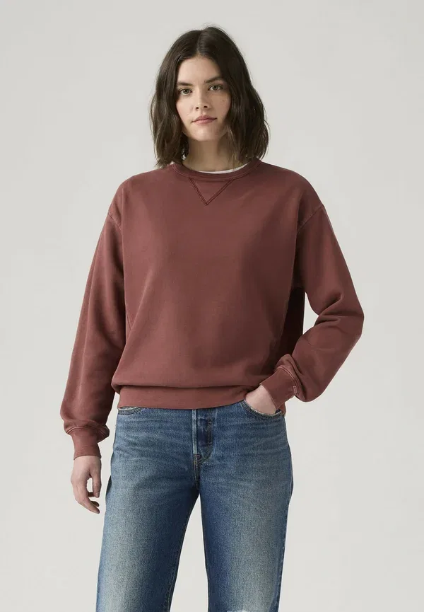 Свитшот Levi's Heritage Crew NG Signature GD Niagara MI, цвет серый замок - красный