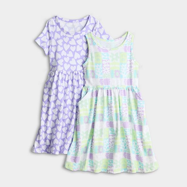 

Детский комплект из платья и топа для девочки Jumping Beans, Purple Toss Heart