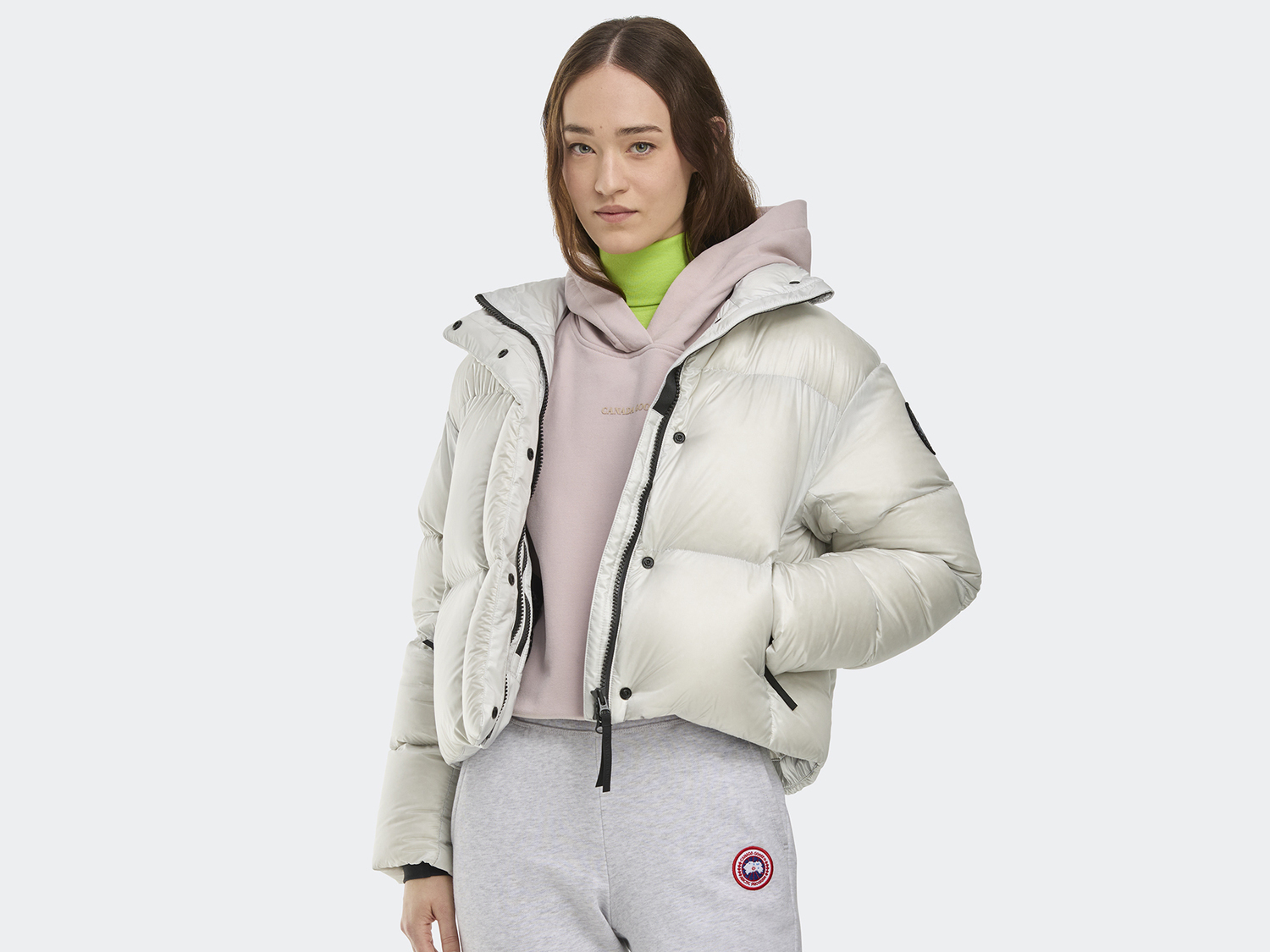 

Пуховик Canada Goose Cypress Cropped Black Label, Silverbirch