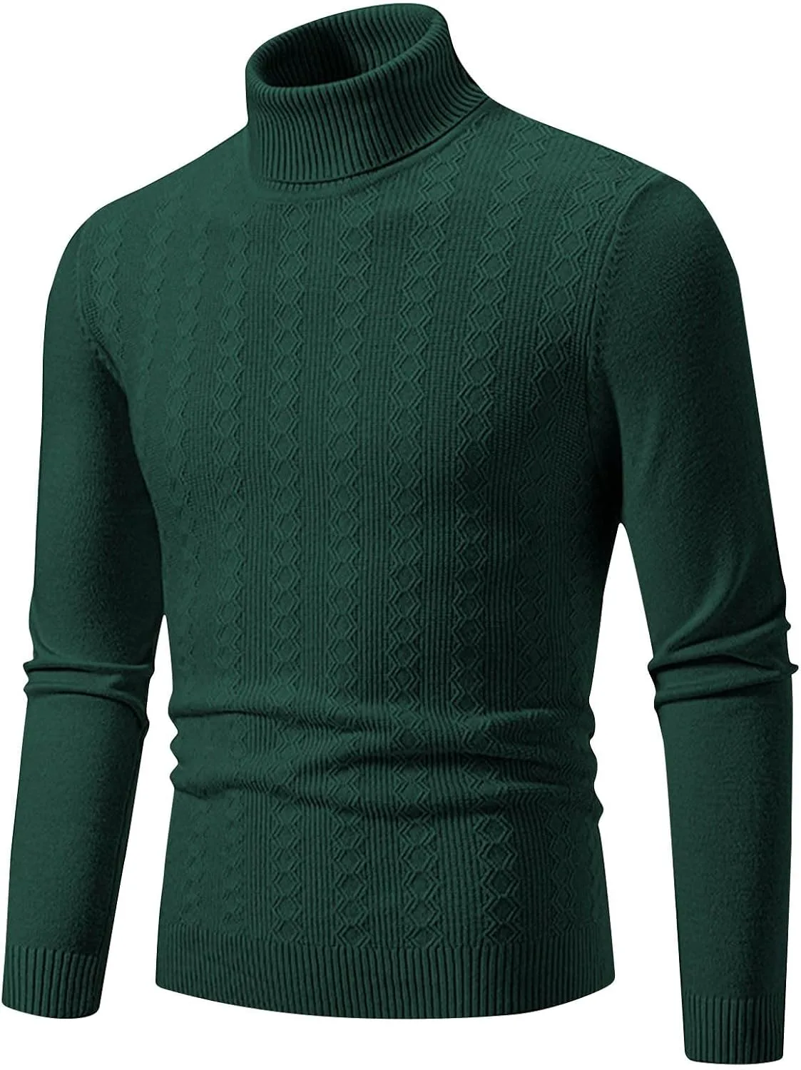 

Мужской водолазный свитер Slim Fit с косой вязкой