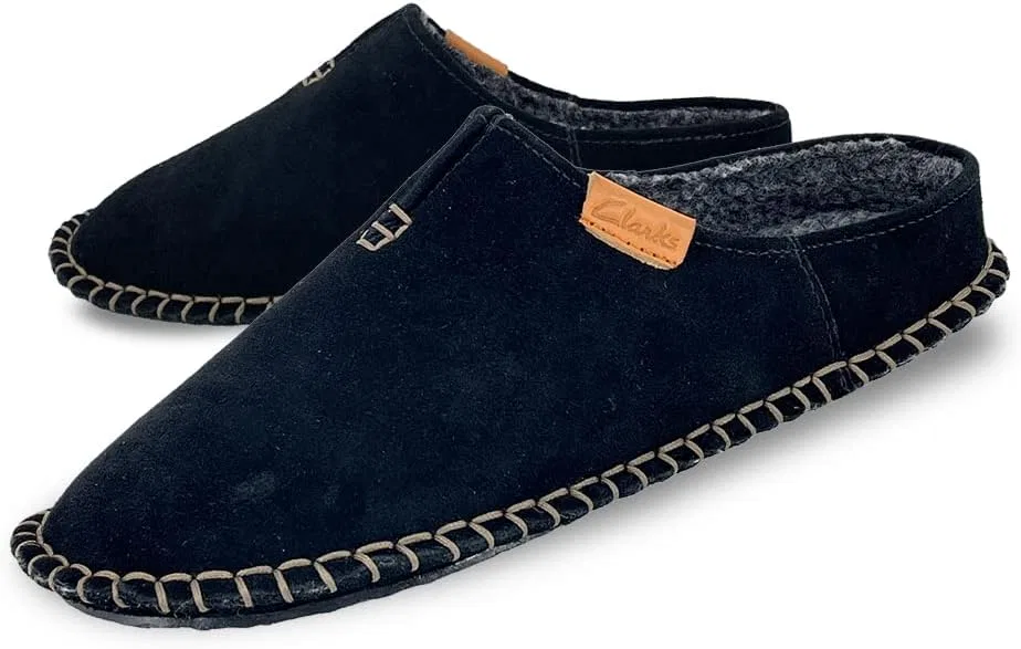 Тапочки из замши, Clarks, черный