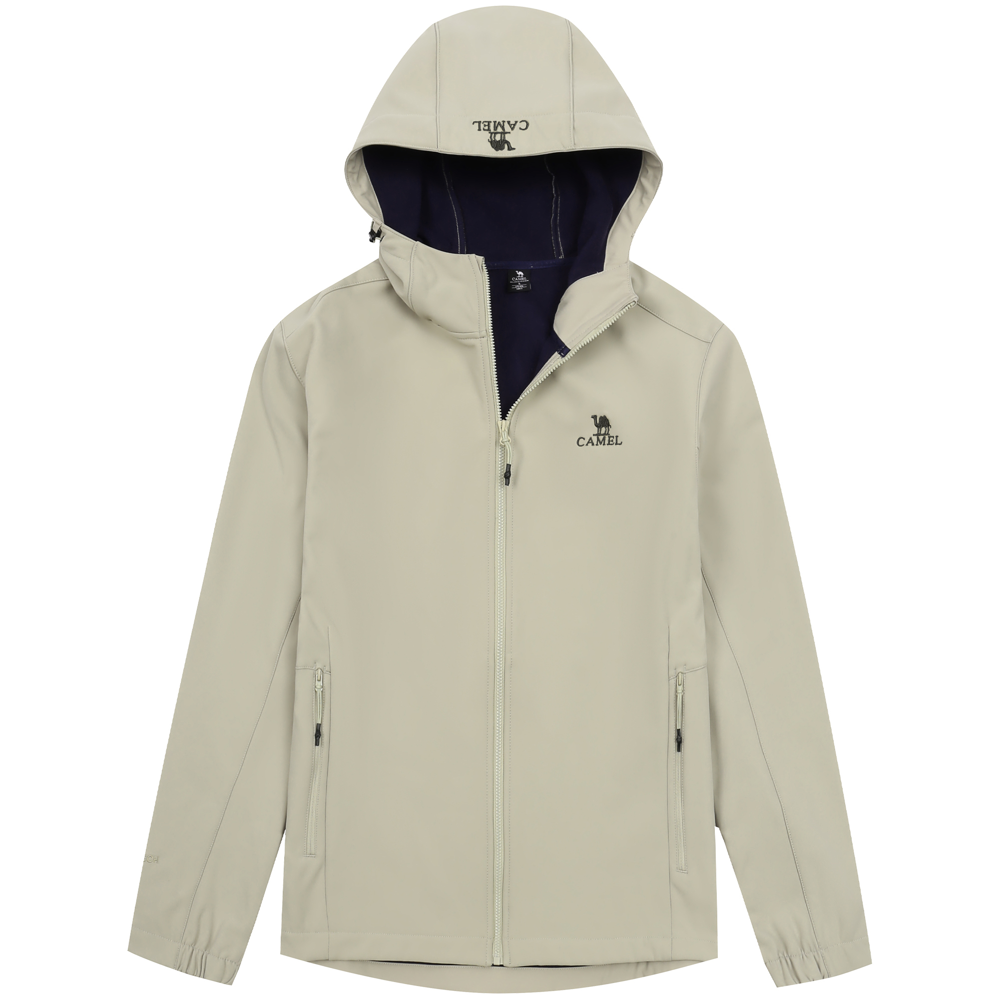 

CAMEL Городское пальто с бархатистой текстурой для мужчин, Beige Gray