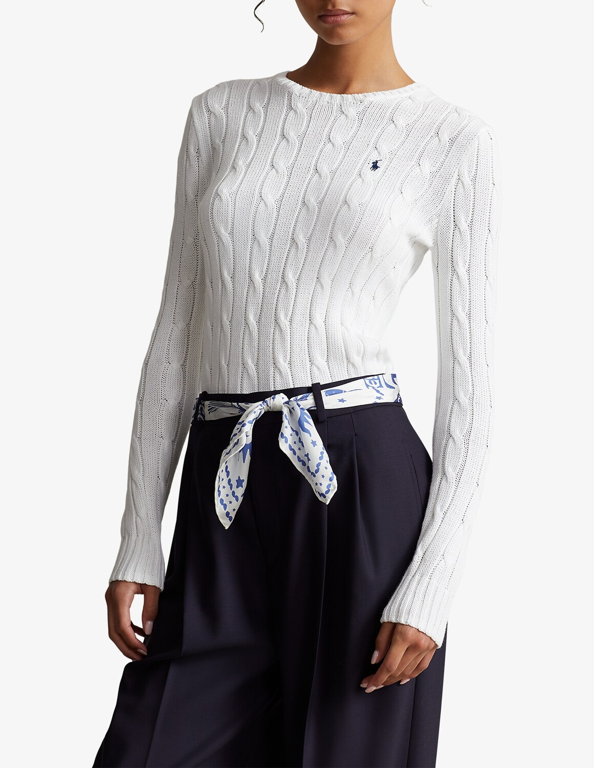

Джемпер Julianna с круглым вырезом Ralph Lauren, цвет White,Blu Navy