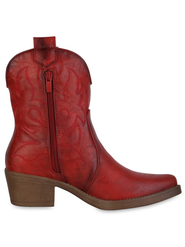 Ботильоны VAN HILL Cowboy Boots Elizabeth, цвет rot pu — фото 3