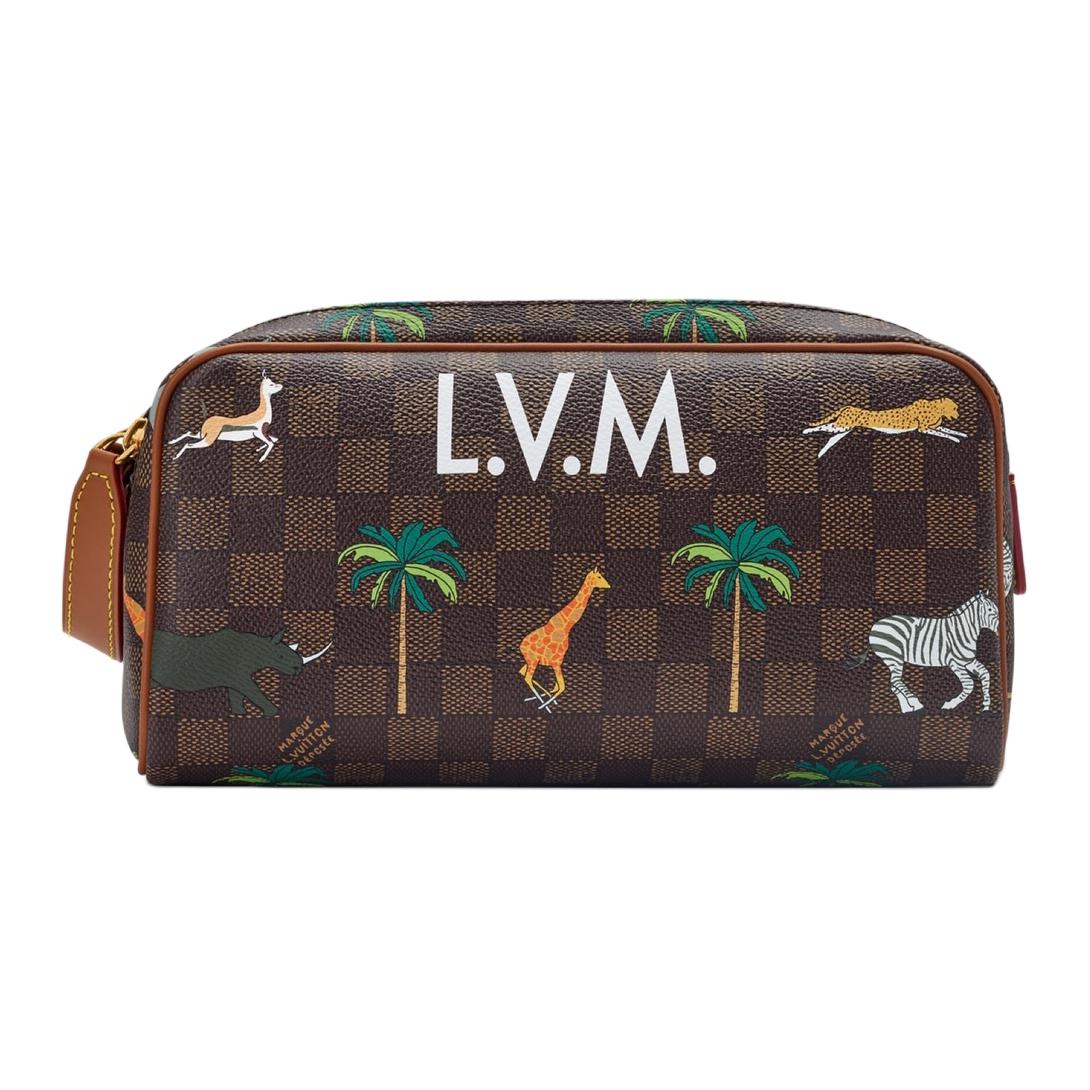 

LOUIS VUITTON Дорожная косметичка The Darjeeling Limited Collaboration Damier Ebene Heritage Canvas для мужчин, коричневая