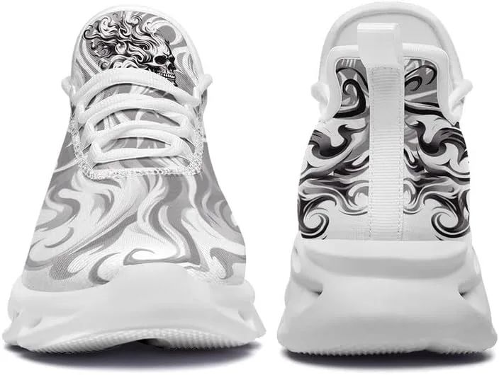 

Модные кроссовки с черепом для мужчин и женщин, с дерзкой элегантностью, готические легкие кроссовки из сетки EVA для ходьбы, тенниса и спорта AWSOLE, белый