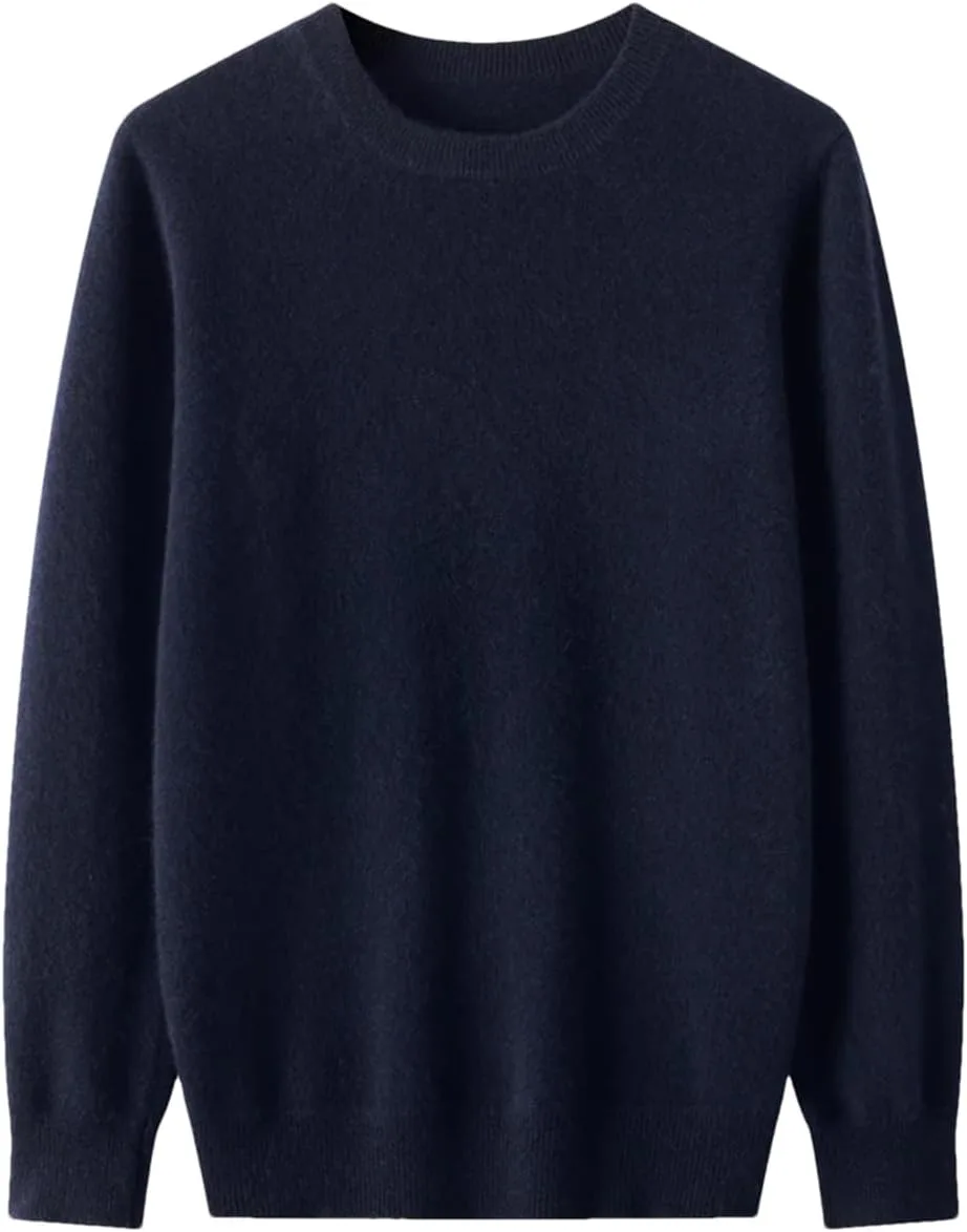 

Мужской свитер из мериносовой шерсти с круглым вырезом и длинными рукавами