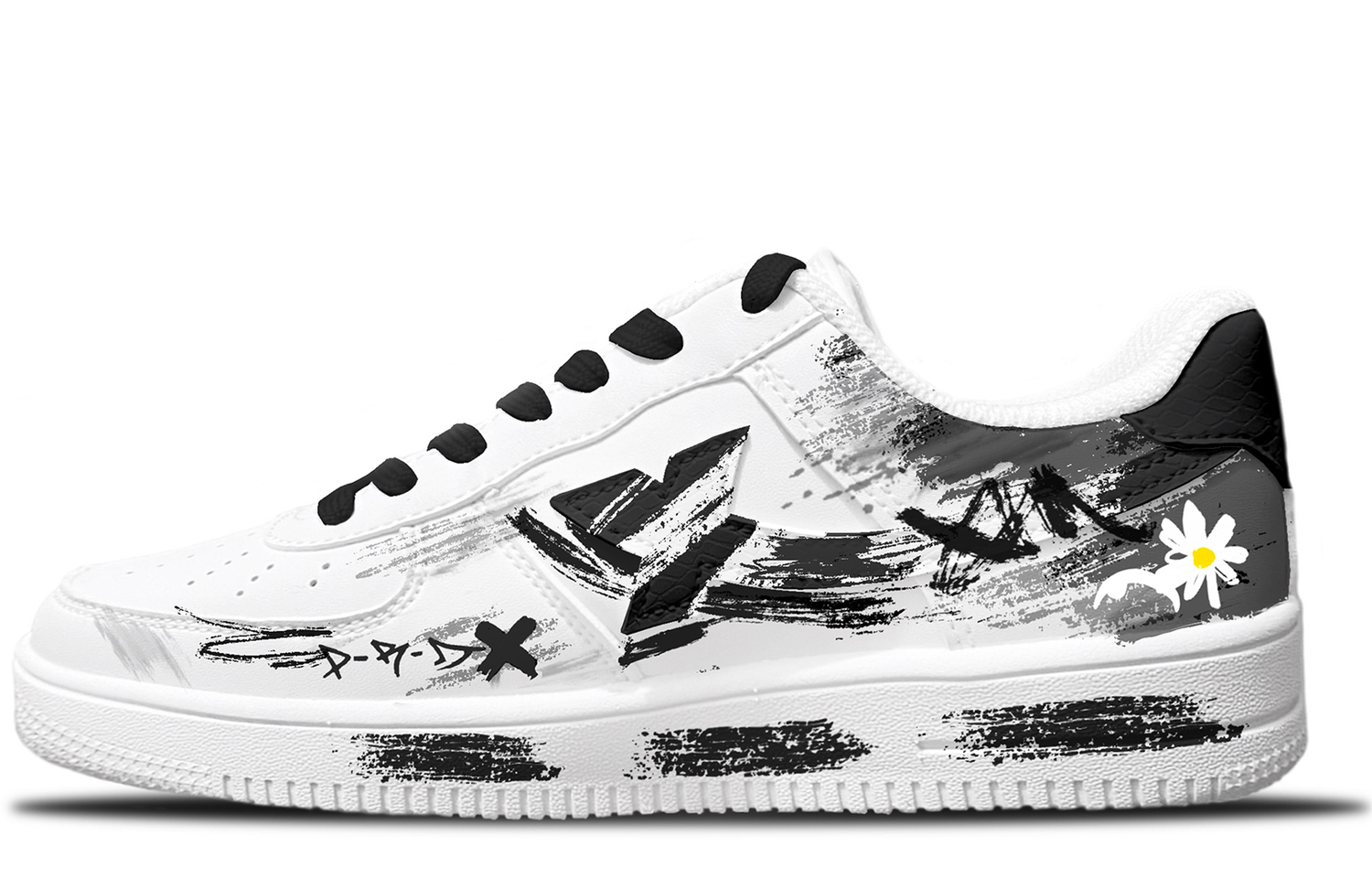 

XTEP Кроссовки для скейтбординга мужские Air Force One Slip Resistant And Abrasion Resistant Coverage Low Top белый черный