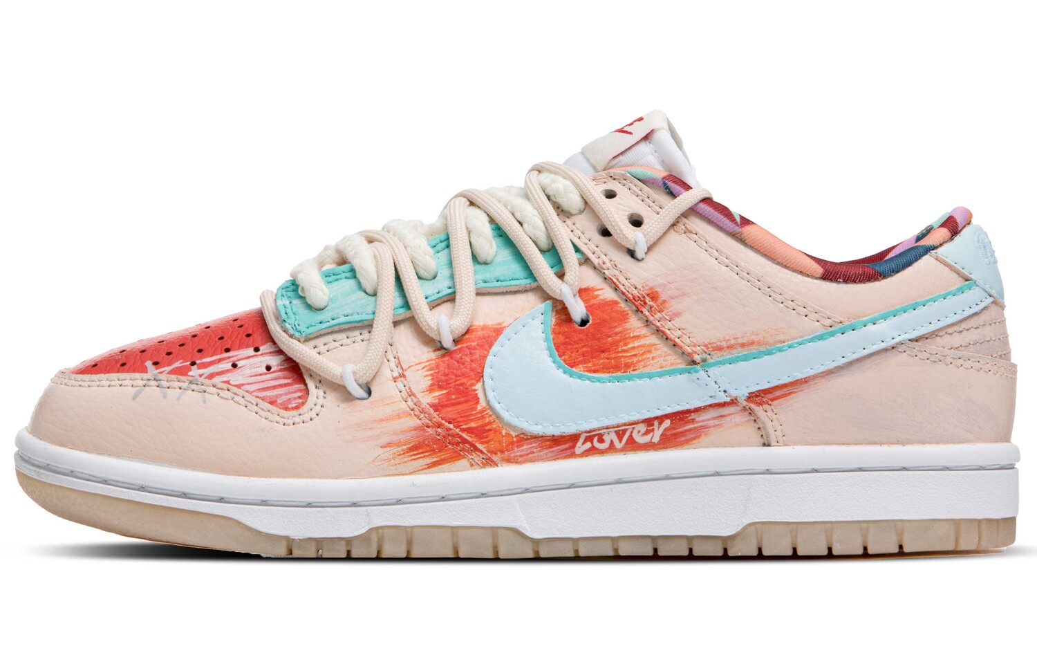 

Кроссовки Nike Dunk Skateboarding Shoes Women's Low-top Pink/Red/Blue, розовый