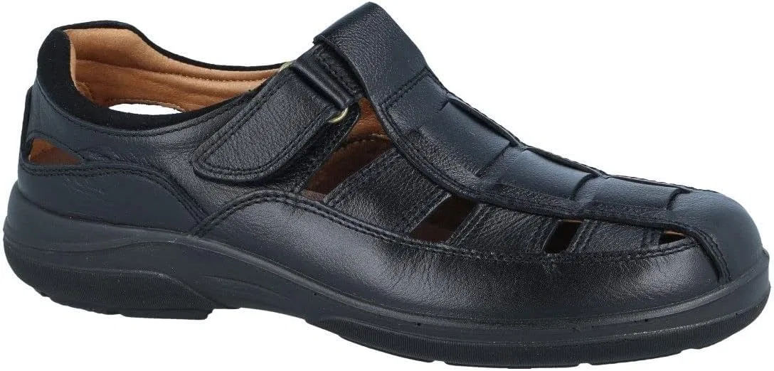 Мужские закрытые кожаные сандалии LUISETTI 13451, Black