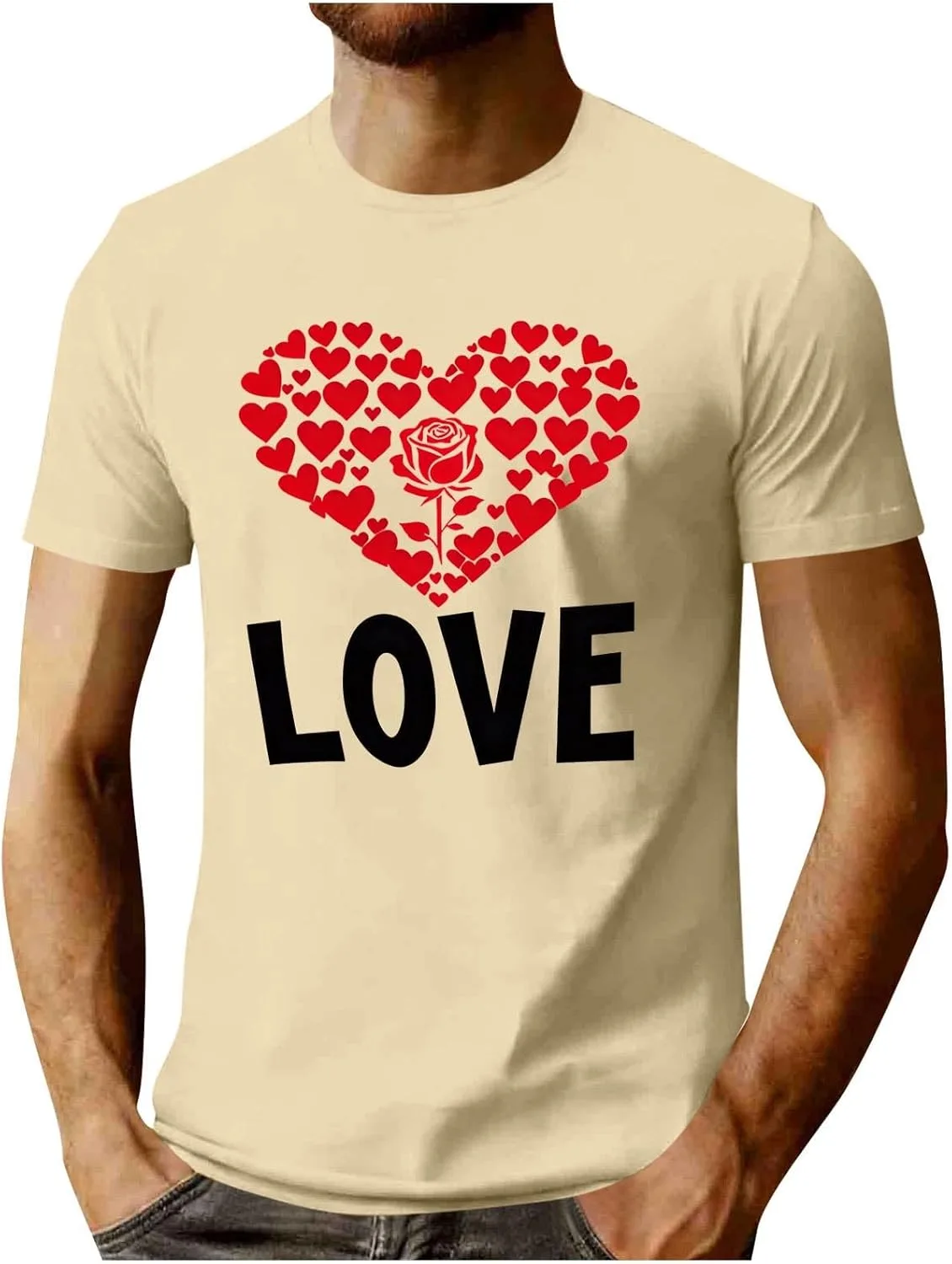 

Мужская футболка с принтом на День святого Валентина, Cotton Blend, короткий рукав, S-5XL
