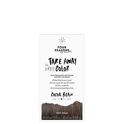 

Four Reasons Original Takeaway Color Cocoa Bean 5.0 Полуперманентная краска для волос Без аммиака и отдушек Краска для волос с покрытием седины 100% веганская и не тестируемая на животных