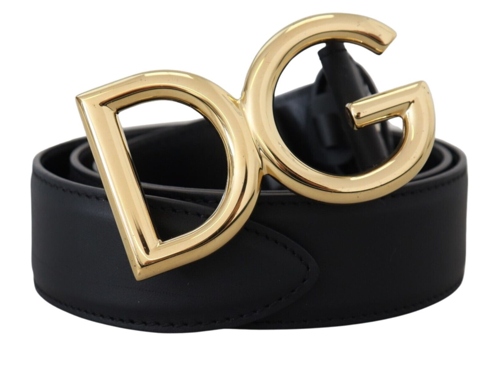 

Элегантный черный кожаный ремень с гравированной пряжкой Dolce & Gabbana