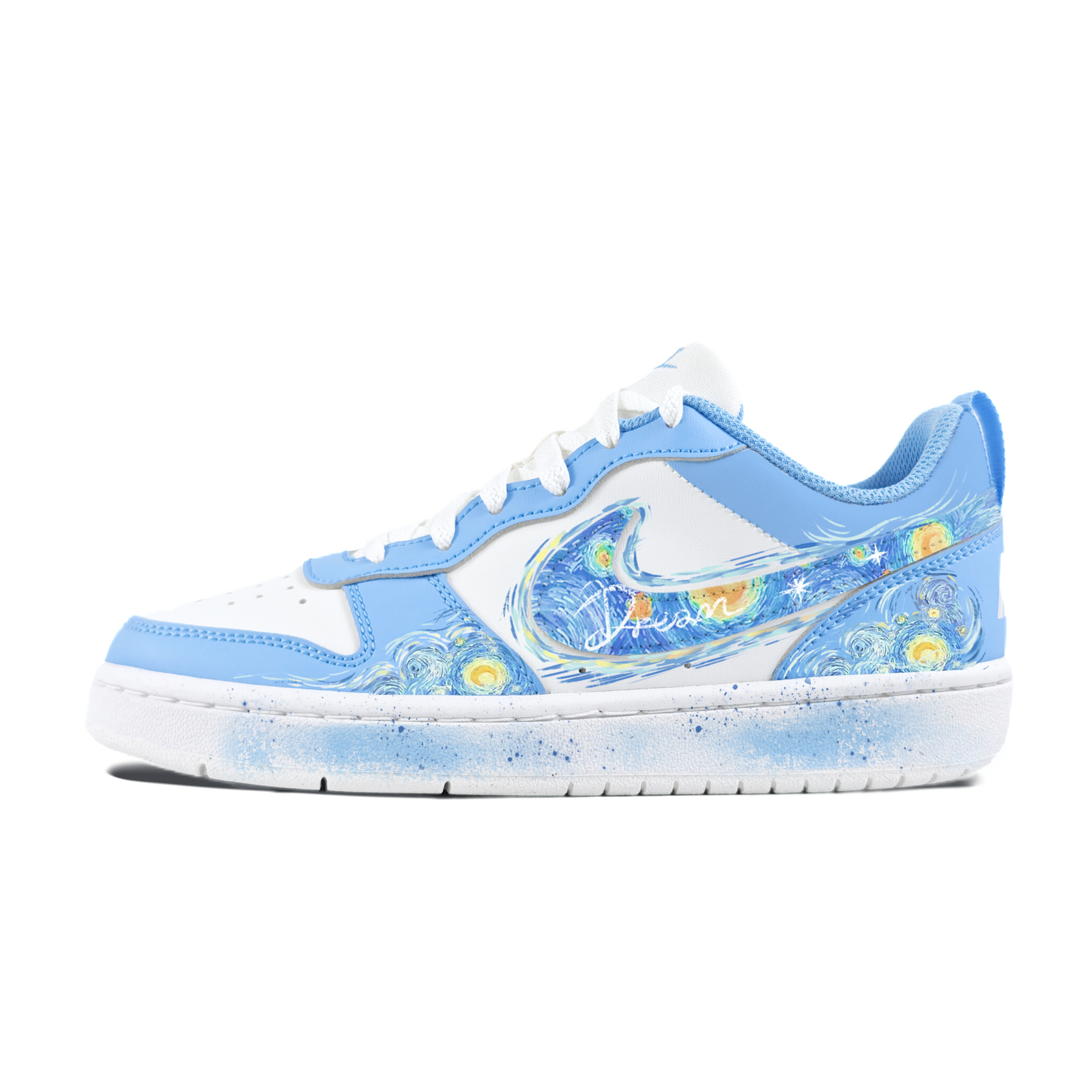 

Детские кроссовки для скейтбординга Court Borough Van Gogh Starry Sky, устойчивые к истиранию, низкие, для подростков Nike, синий