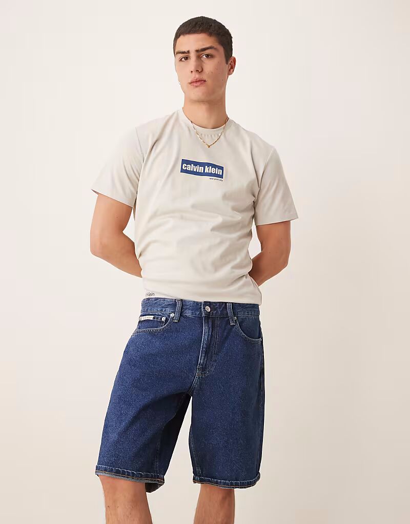 

Шорты из денима Calvin Klein Jeans обычного темного цвета