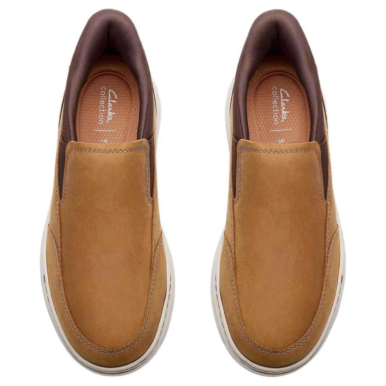 Clarks Кожаные повседневные туфли Craftwell Step мужские светло-коричневые — фото 4