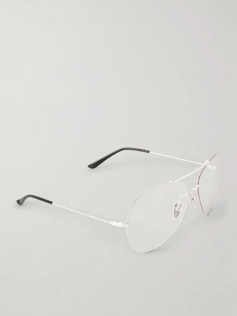 Солнцезащитные очки в стиле "авиатор" серебристого цвета Gucci Eyewear, прозрачный — фото 3