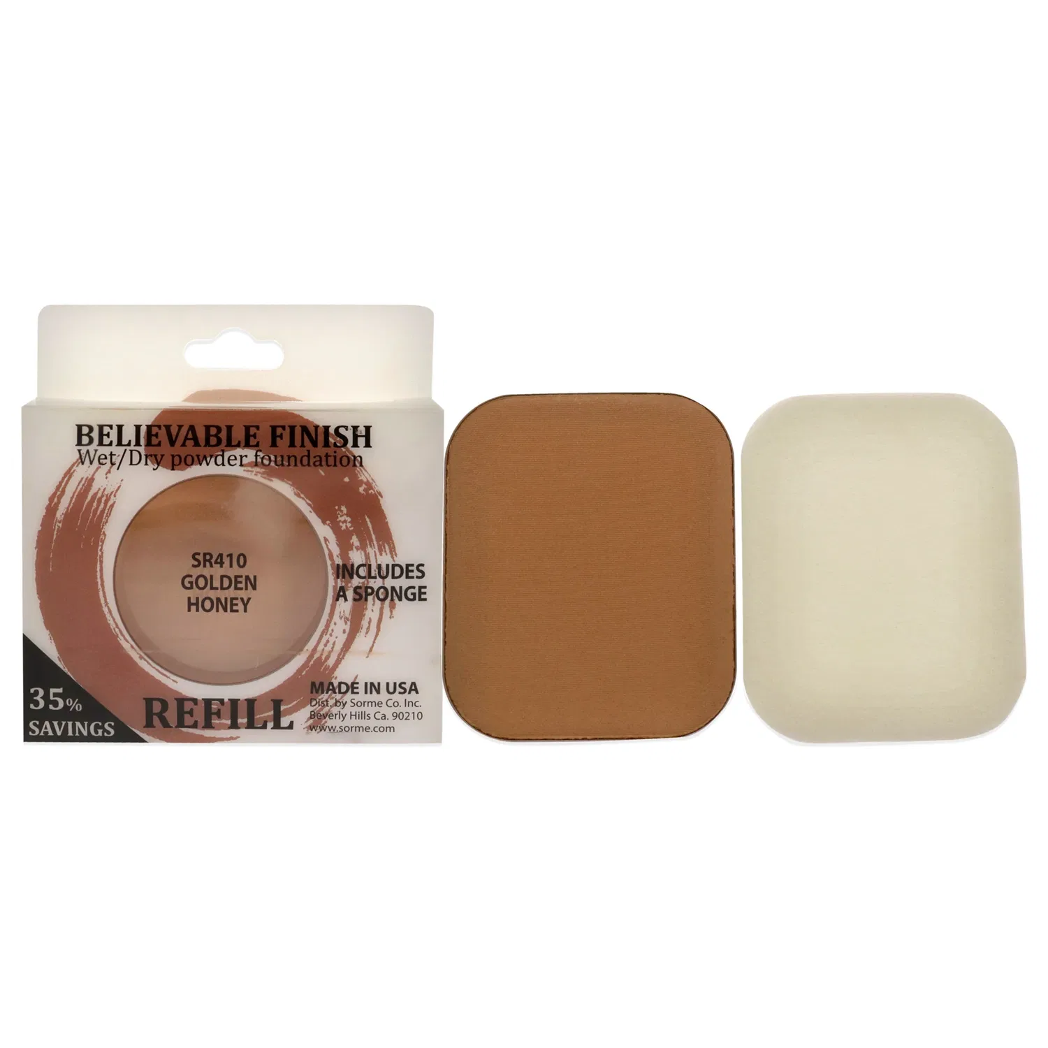 Пудра-основа Believable Finish Powder Foundation - Golden Honey от Sorme Cosmetics для женщин - 0,23 унции (сменный блок)