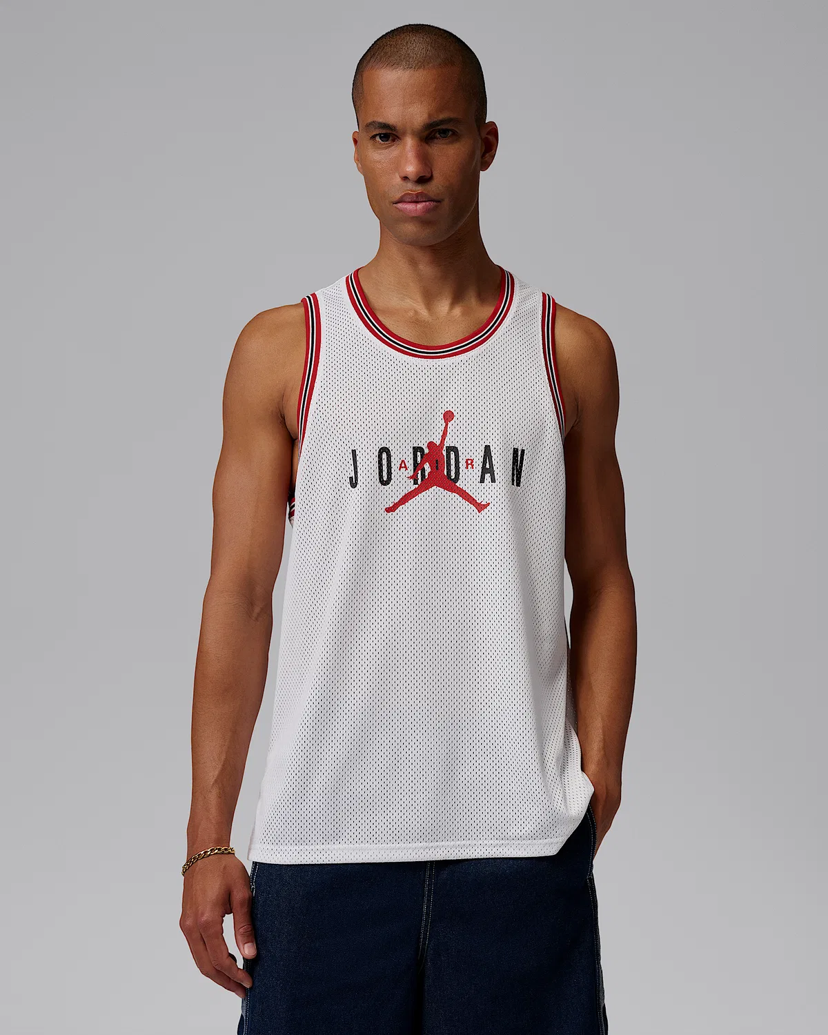 Мужская сетчатая джерси Jordan Brooklyn, White/Gym Red