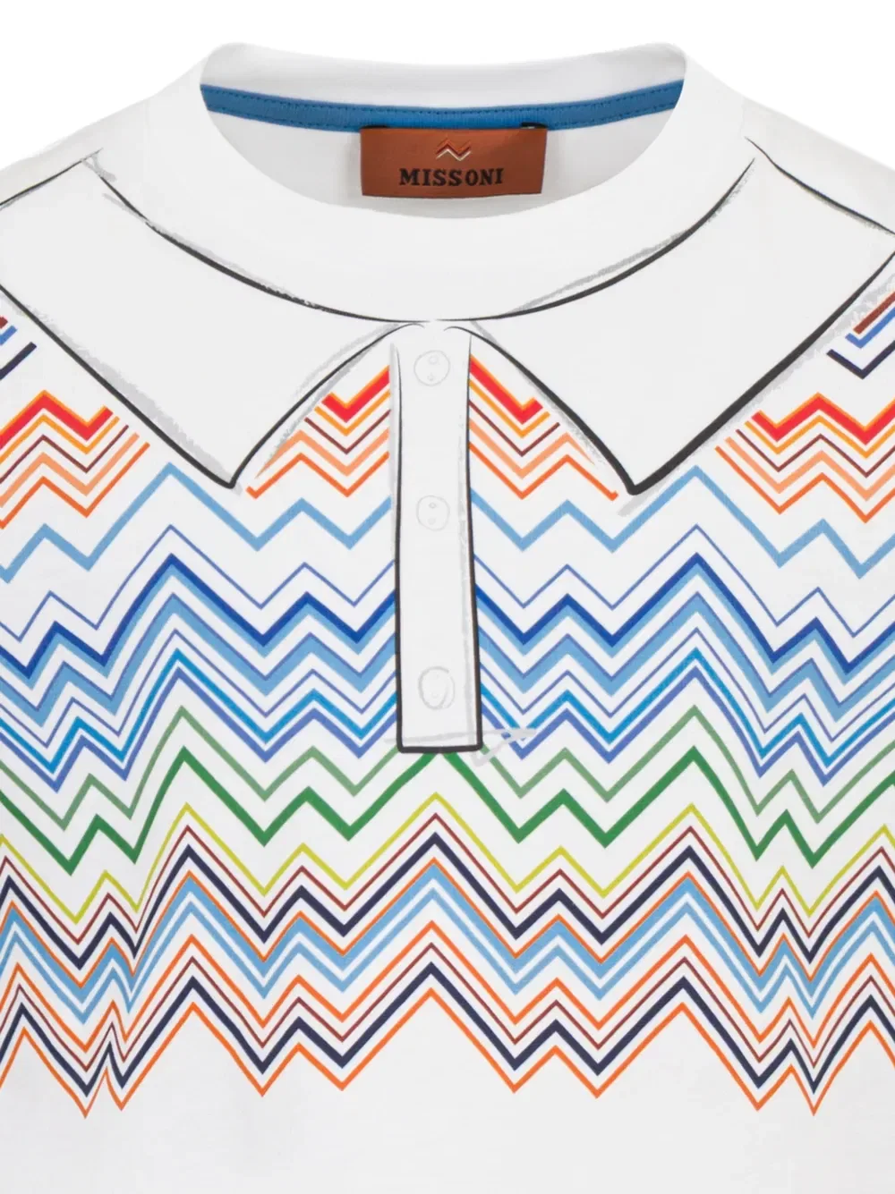Футболка с круглым вырезом и зигзагообразным принтом Missoni Kids, белый — фото 2
