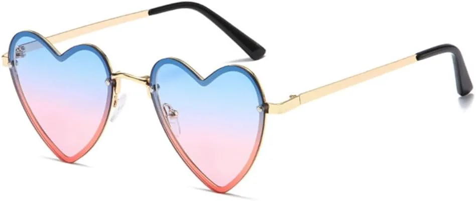 

Женские солнцезащитные очки в форме сердца без оправы, модные женские солнцезащитные очки, трендовые женские очки без оправы, защита от ультрафиолета UV400 DSXLY, 4